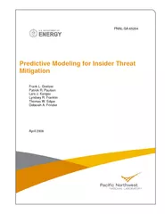 PNNLSA Predictive Modeling for Insider Threat Mitigati