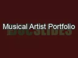 Musical Artist Portfolio