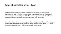 Types  of parenting styles - Four