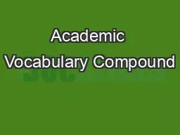 Academic Vocabulary Compound