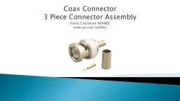 Coax Connector 3 Piece Connector Assembly