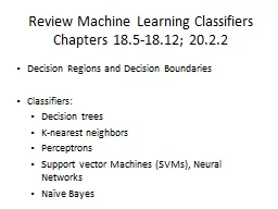 Review Machine Learning Classifiers