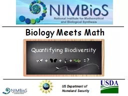 Biology Meets Math US Department of