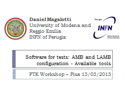 Software for tests: AMB and LAMB configuration