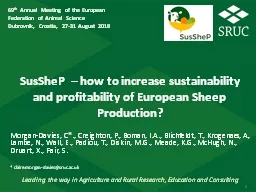 SusSheP    – how to increase sustainability and profitability of European Sheep