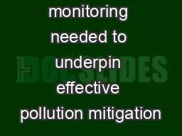 Holistic monitoring needed to underpin effective pollution mitigation