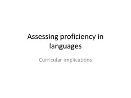 Assessing proficiency in languages