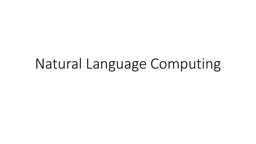 Natural Language Computing