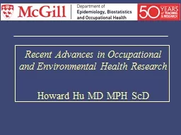 Recent  Advances  in  Occupational
