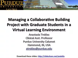 Managing a Collaborative Building Project with Graduate Students in a Virtual Learning