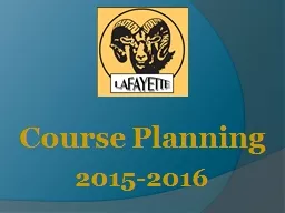 Course Planning 2015-2016