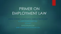 PRIMER ON EMPLOYMENT LAW