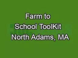 Farm to School ToolKit  North Adams, MA