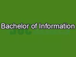 Bachelor of Information
