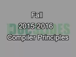 Fall 2015-2016  Compiler Principles