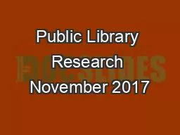 Public Library Research November 2017