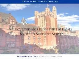 Select Findings from the Fall 2018 Enrolled Student Survey