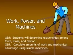 Work, Power, and Machines