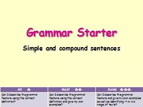 PPT-Grammar Starter Simple and compound sentences