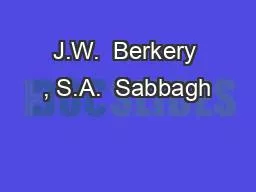 J.W.  Berkery , S.A.  Sabbagh