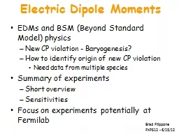 PPT-Electric Dipole Moments