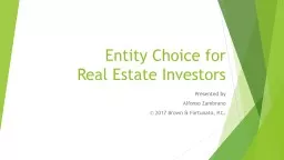 Entity Choice for  Real Estate Investors