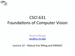 CSCI 631 Foundations of Computer Vision