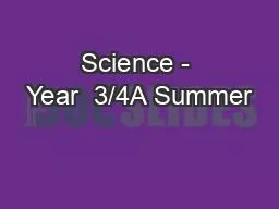 Science - Year  3/4A Summer
