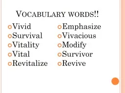 Vocabulary words!! Vivid