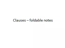 Clauses – foldable notes