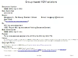 Group-based M2M solutions