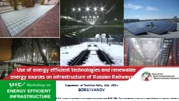 PPT-Use of energy efficient technologies and renewable