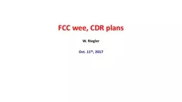 FCC wee, CDR plans W. Riegler