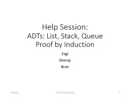 Help Session:  ADTs: List, Stack, Queue