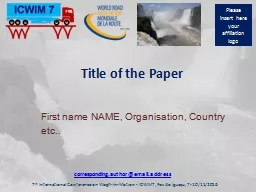 PPT-Title of the Paper First name