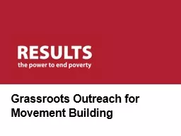 Grassroots Outreach for Movement Building