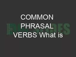 PPT-COMMON PHRASAL VERBS What is