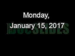 Monday, January 15, 2017