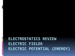 Electrostatics Review Electric Fields