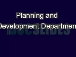 Planning and Development Department