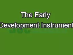 The Early Development Instrument