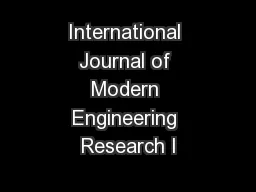International Journal of Modern Engineering Research I