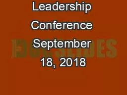 Leadership Conference September 18, 2018
