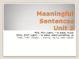 Meaningful Sentences Unit 2