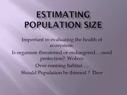 Estimating Population size