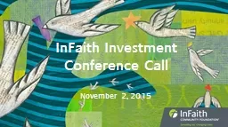 InFaith Investment Conference Call