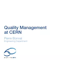 PPT-Quality Management at CERN