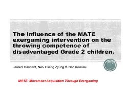 The influence of the MATE exergaming intervention on the throwing competence of disadvantaged