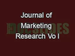 Journal of Marketing Research Vo l
