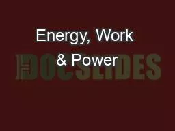 PPT-Energy, Work & Power